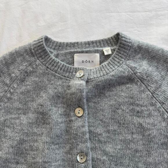 Doen grey alpaca wool blended cardigan - Picture 2 of 3